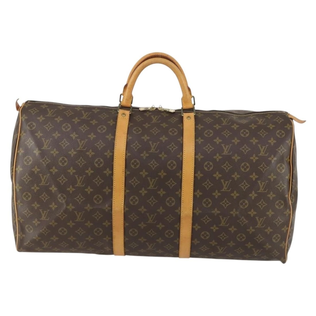 Louis Vuitton Keepall Monogram Canvas Travel Bag 60cm: Louis Vuitton Keepall Monogram Canvas Travel Bag 60cm This Louis Vuitton Keepall Bag features the iconic Monogram canvas design in brown, offering a spacious and classic unisex travel option. The bag
