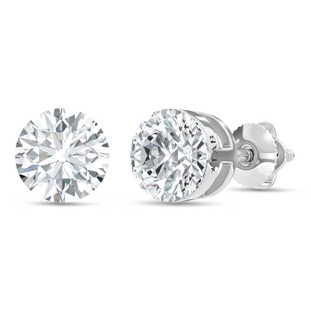 14K White Gold Lab Grown Diamond 2 Ct.Tw. Float Invisible Stud Earrings: 14K White Gold Lab Grown Diamond 2 Ct.Tw. Float Invisible Stud Earrings Crafted in radiant 14K white gold, these invisible studs display 2 Ct.Tw. of lab-grown diamonds for a clean, floating diamond lo