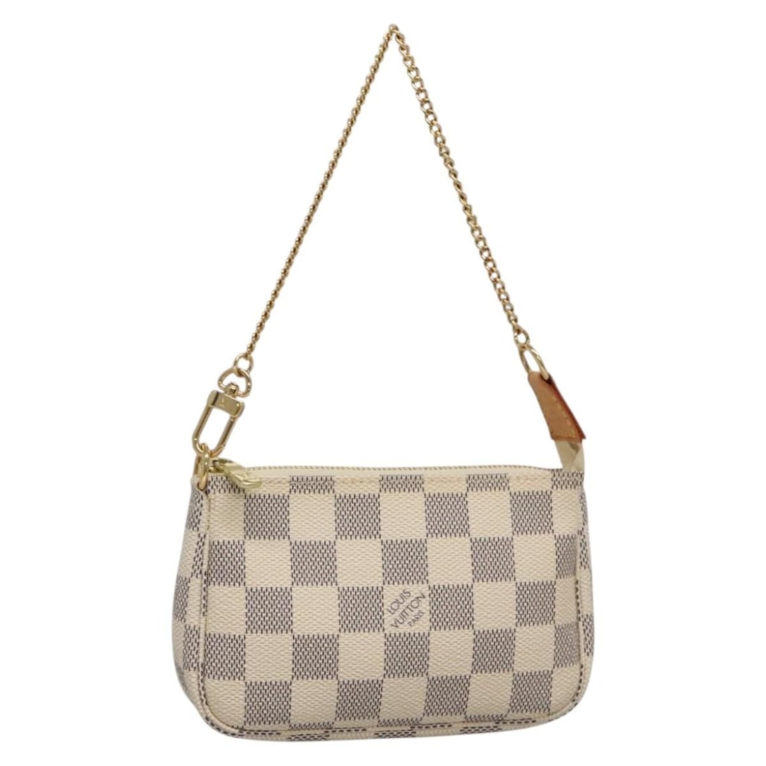 LOUIS VUITTON Damier Azur Mini Pochette Accessoires Pouch N63005 Made in France: LOUIS VUITTON Damier Azur Mini Pochette Accessoires Pouch N63005 Made in France This LOUIS VUITTON Damier Azur Mini Pochette Accessoires Pouch is a chic accessory crafted from durable Damier Azur canv