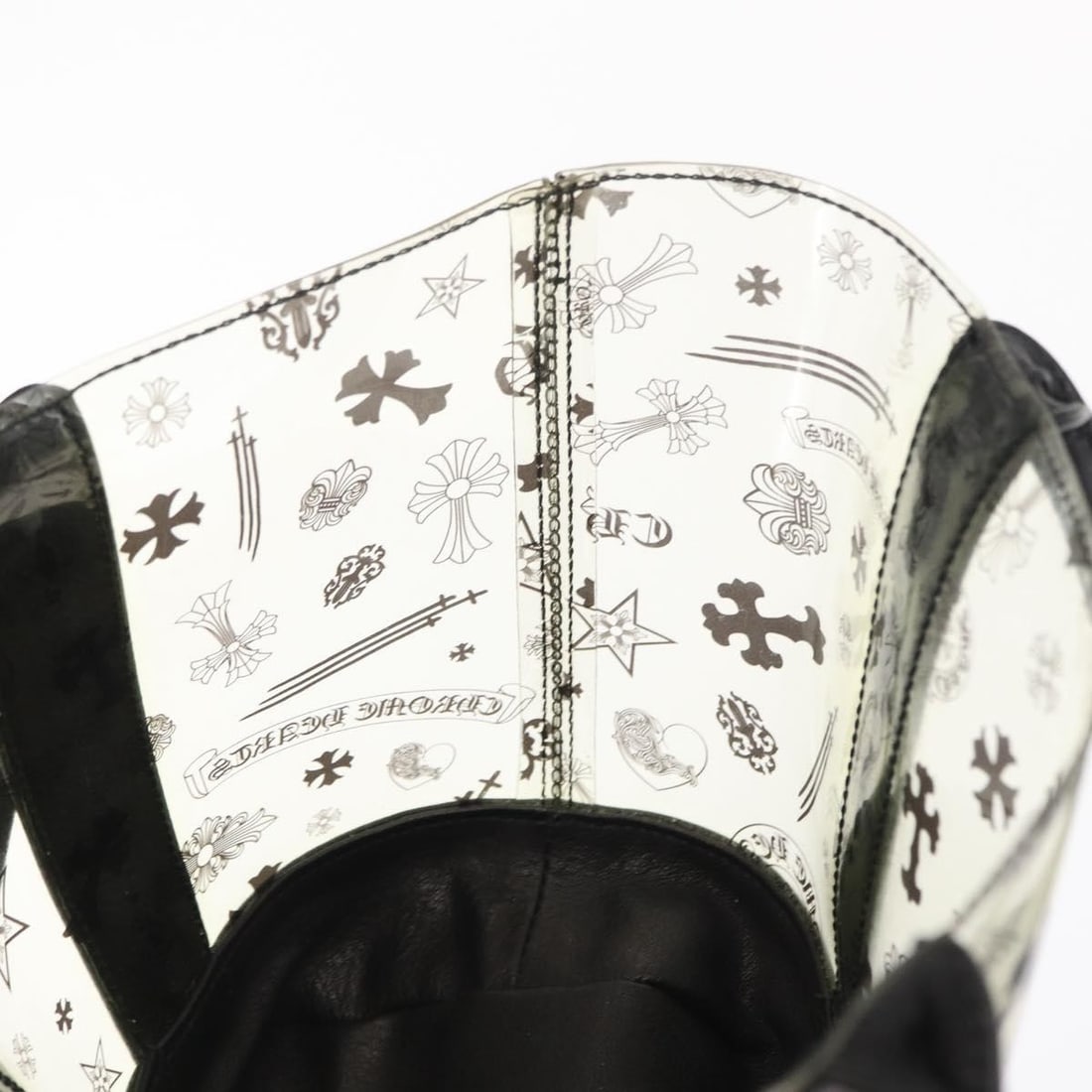 Clear Vinyl Chrome Hearts Handbag with 6.7 Inch Height - 16