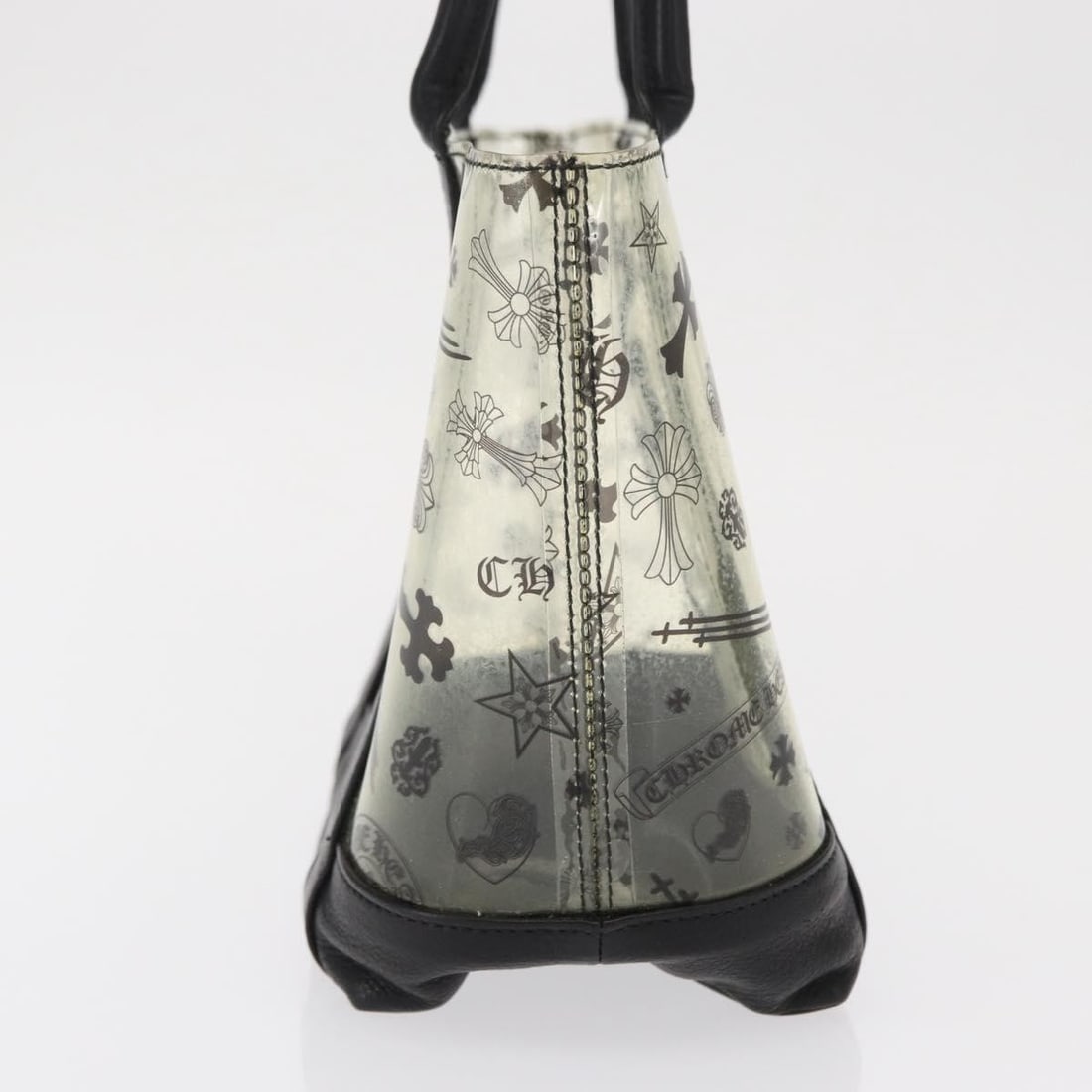 Clear Vinyl Chrome Hearts Handbag with 6.7 Inch Height - 5