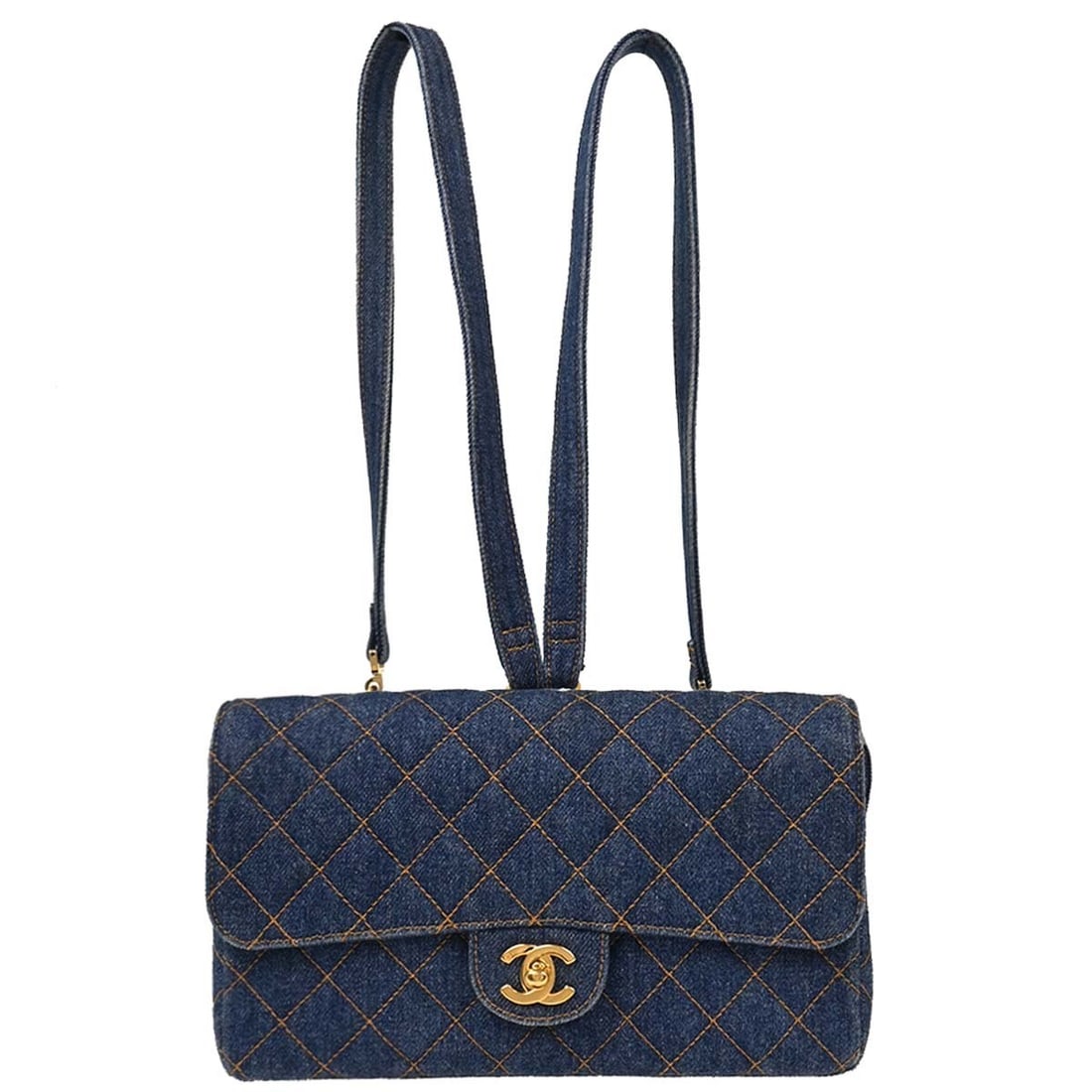 Chanel Duma Blue Denim Lambskin Leather Backpack (1 of 10)