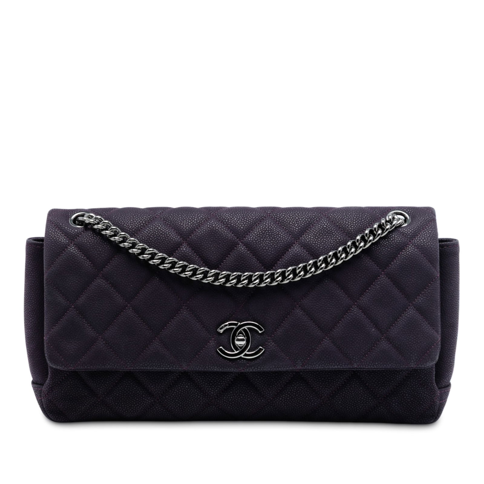 Chanel Lady Pearly Flap Bag in Quilted Matte Caviar Leather: Chanel Lady Pearly Flap Bag in Quilted Matte Caviar Leather This Chanel flap bag is crafted from matte quilted caviar leather and features a chain and leather strap, a front flap with a CC turn lock c