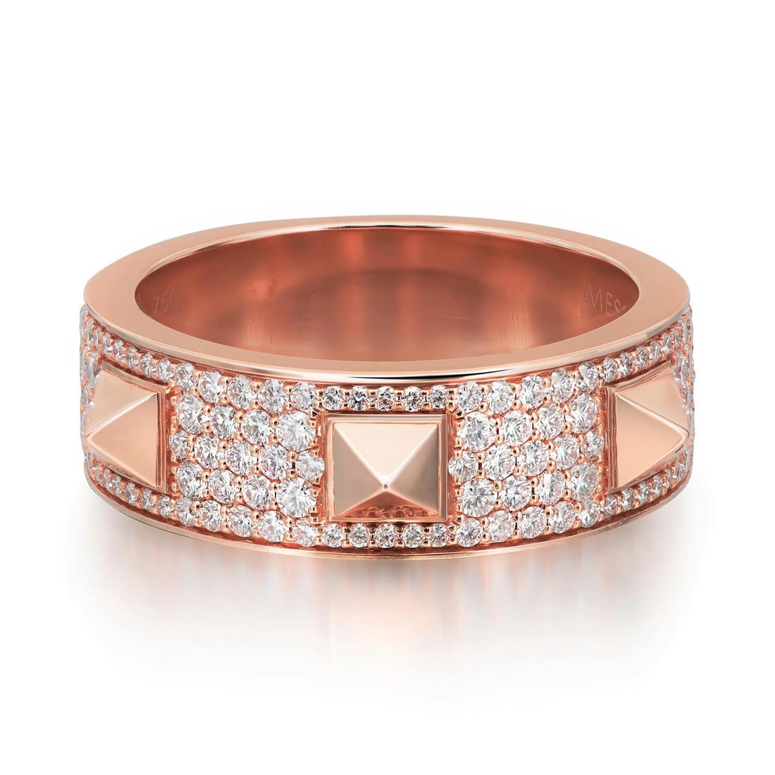 Messika Spiky Diamond Band Ring 0.61ct 18K Rose Gold Size 52 US 6.25: Messika Spiky Diamond Band Ring 0.61ct 18K Rose Gold Size 52 US 6.25 Discover the Messika Spiky Diamond Band Ring, a bold and contemporary piece designed for those who appreciate unique jewelry. This