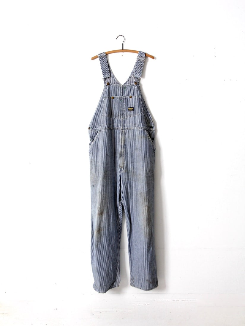Vintage Oshkosh B'Gosh Hickory Stripe Overalls 40x29.5 Union Made (1 of 15)