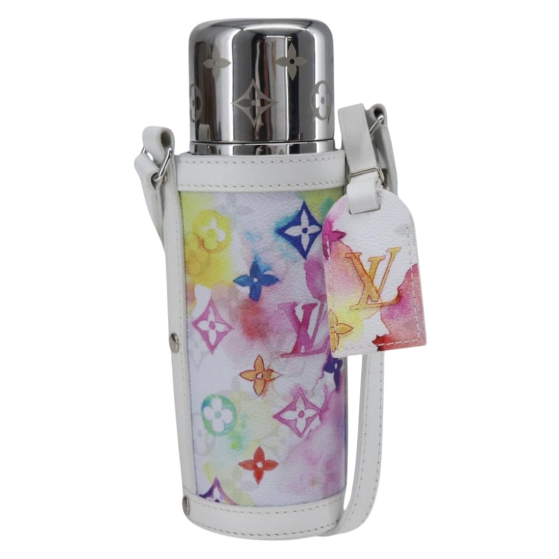 White Monogram Canvas Water Bottle Holder Louis Vuitton GI0625 Italy: White Monogram Canvas Water Bottle Holder Louis Vuitton GI0625 Italy This Louis Vuitton Water Bottle Holder features the iconic Monogram Canvas in a white color. Designed for practical use, it measure