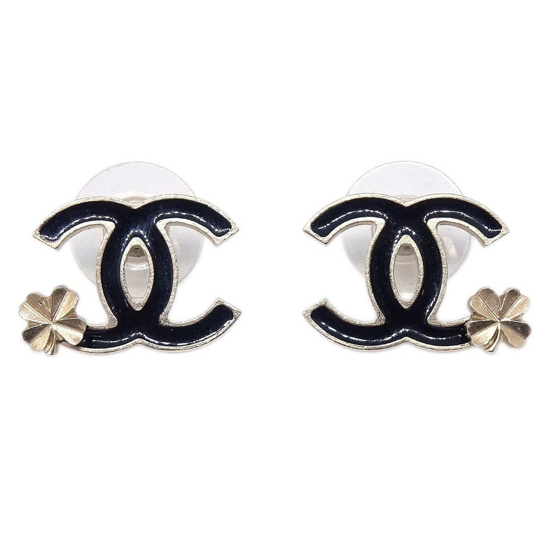 Gold Plated CC Pierced Earrings by Chanel B12A: Gold Plated CC Pierced Earrings by Chanel B12A These Chanel pierced earrings feature the iconic CC logo in a gold plated finish. Designed with a screw back closure for pierced ears, they offer a styli