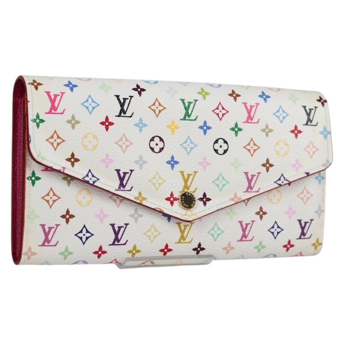LOUIS VUITTON Multicolor Portefeuille Sarah Wallet M60667 White Authentic: LOUIS VUITTON Multicolor Portefeuille Sarah Wallet M60667 White Authentic This Louis Vuitton Multicolor Portefeuille Sarah Wallet is a stylish long wallet crafted from Monogram Multicolor Canvas. Feat