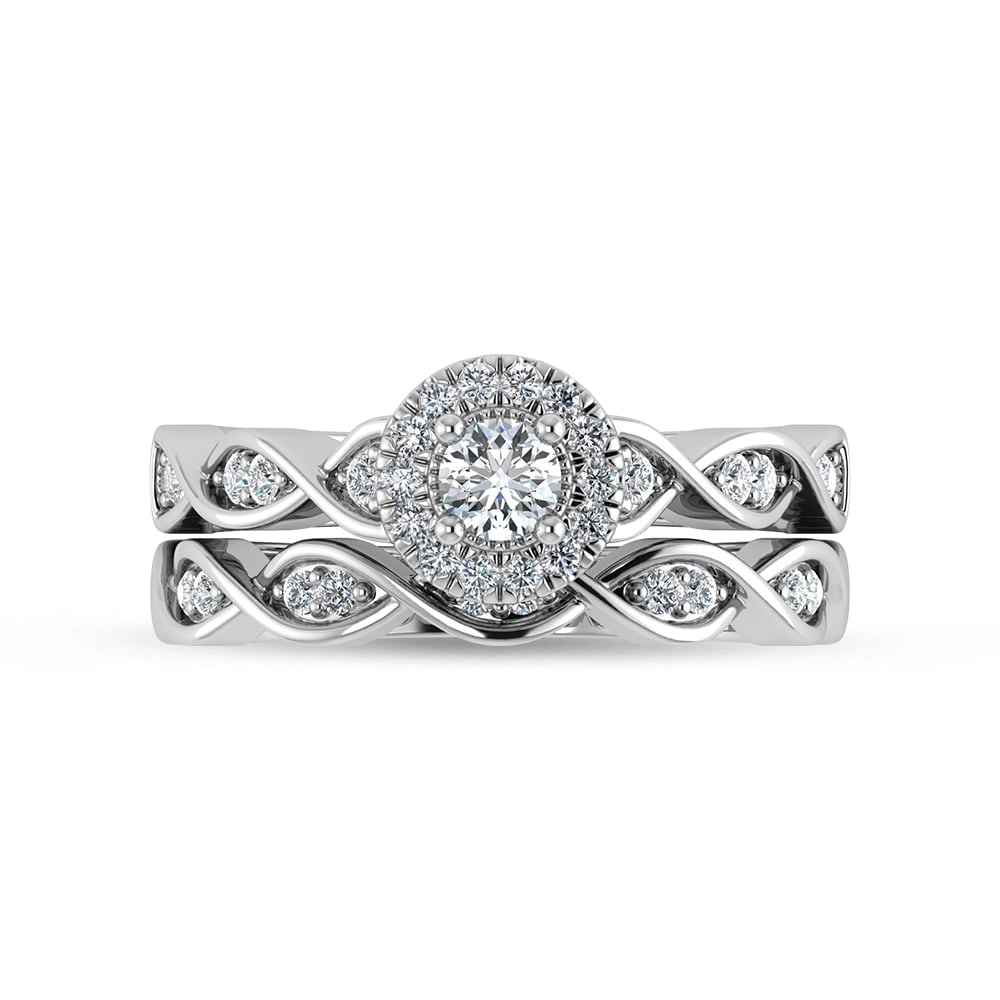 Diamond 1/2 Ct.Tw. Bridal Ring in 14K White Gold: Diamond 1/2 Ct.Tw. Bridal Ring in 14K White Gold 14k White Gold Stone Color: G-h Stone Clarity: Si2 Each ring is presented in standard size 6.5. Complimentary resizing is available between sizes 510 (