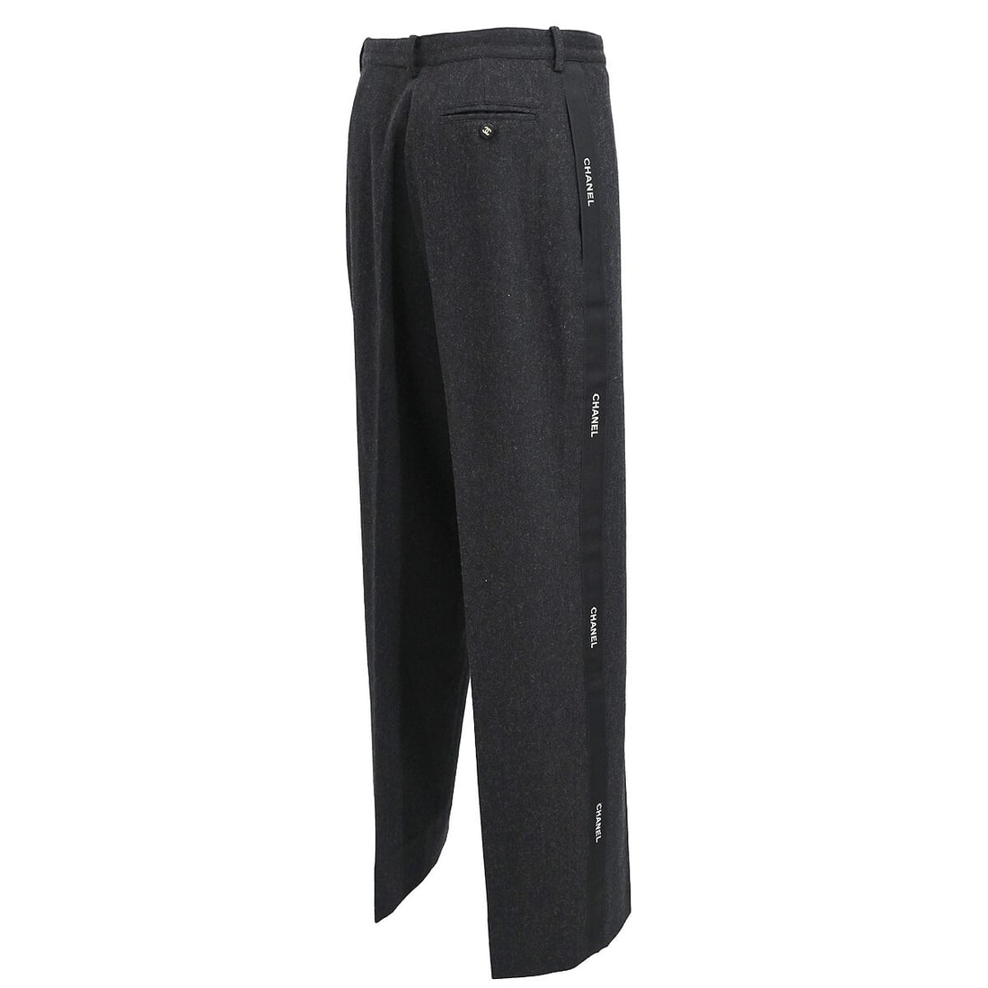 Chanel Vintage Dark Gray Wool High Rise Ankle Pants - 2