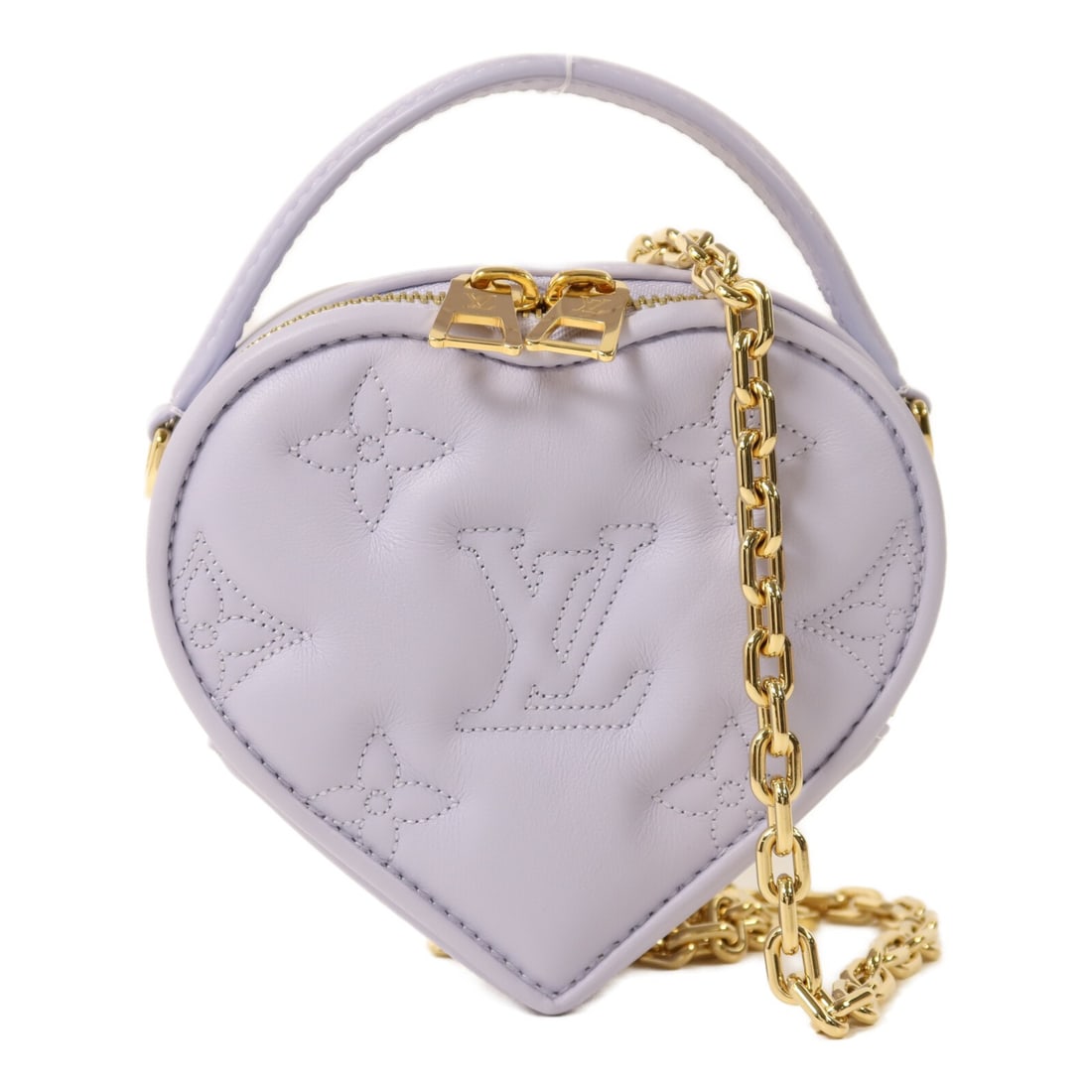 Louis Vuitton Pop My Heart Bubblegram Purple Leather Chain Shoulder Bag M82041: Louis Vuitton Pop My Heart Bubblegram Purple Leather Chain Shoulder Bag M82041 This is a Louis Vuitton Pop My Heart Bubblegram bag in purple leather, featuring a versatile 2-way design that allows it