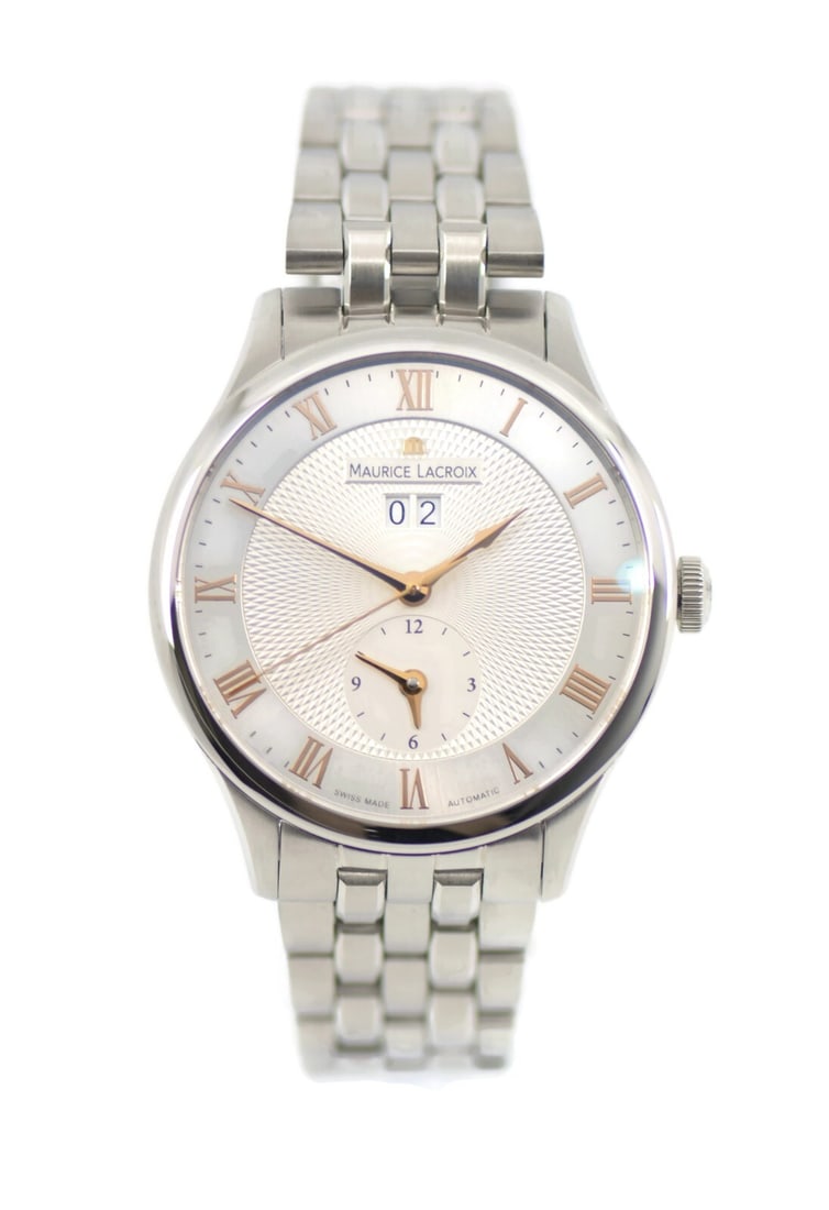 Maurice Lacroix Masterpiece Tradition Watch MP6707 Stainless Steel 40mm Authentic: Maurice Lacroix Masterpiece Tradition Watch MP6707 Stainless Steel 40mm Authentic Discover the elegance of the Maurice Lacroix Masterpiece Tradition wristwatch, a stunning blend of sophistication and