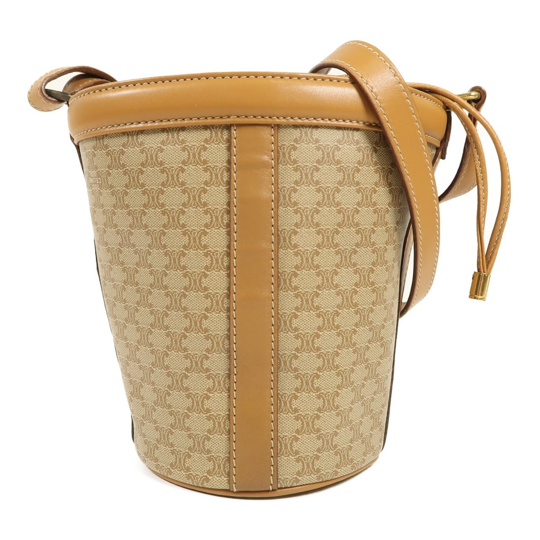 CELINE Vintage Shoulder Bag Coated Canvas Brown GHW: CELINE Vintage Shoulder Bag Coated Canvas Brown GHW This vintage CELINE shoulder bag is crafted from durable PVC coated canvas in a rich brown hue. Designed for everyday use, its compact size makes it