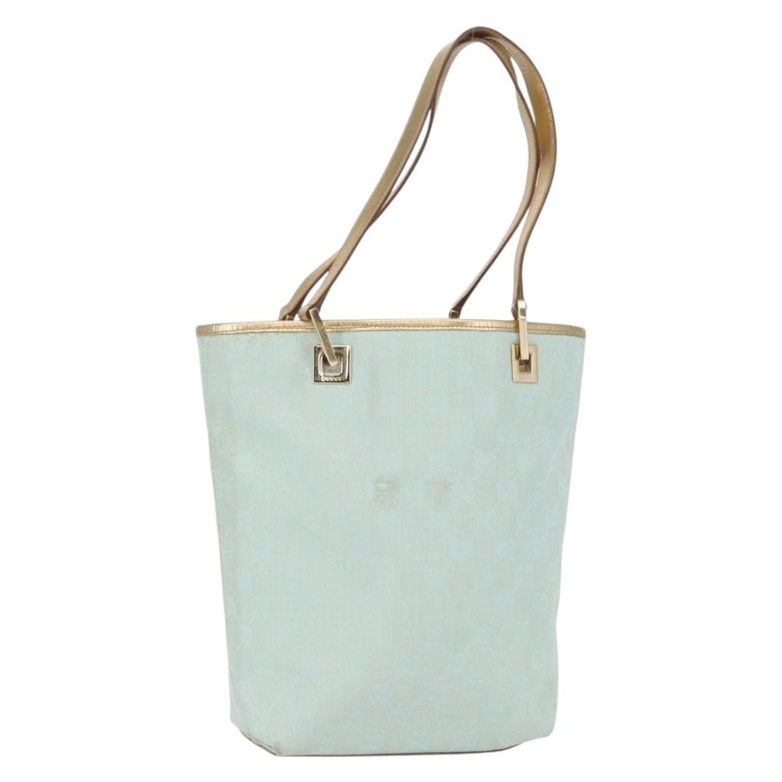 Gucci Peppermint Gold GG Canvas Tote Bag 002 1099 Italy Made: Gucci Peppermint Gold GG Canvas Tote Bag 002 1099 Italy Made This Gucci GG Canvas Tote Bag features a peppermint and gold color scheme crafted from durable GG canvas and leather accents. Designed in I