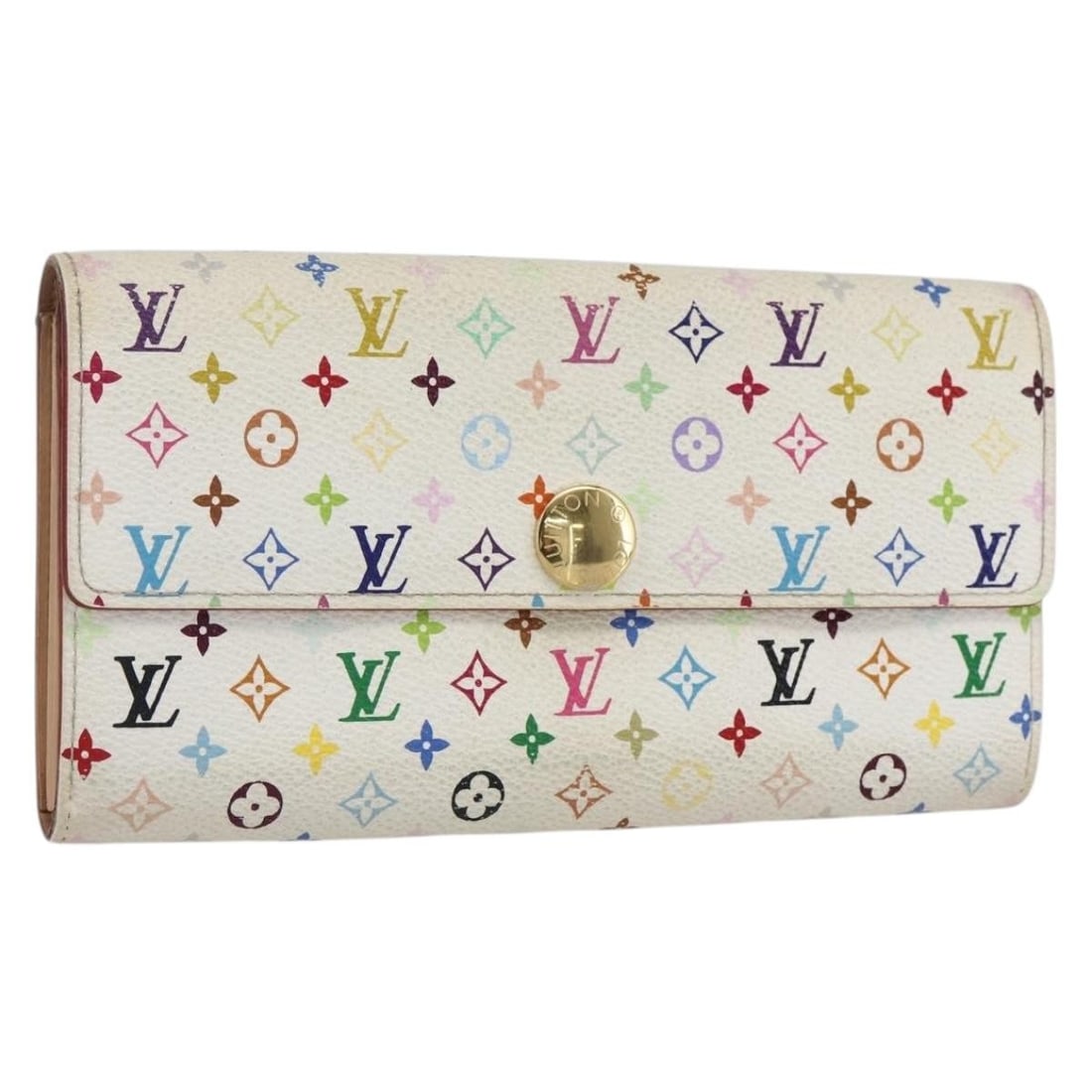 Louis Vuitton Sarah Long Wallet Multicolor Canvas White M93532 France: Louis Vuitton Sarah Long Wallet Multicolor Canvas White M93532 France This is a Louis Vuitton Portefeuille Sarah long wallet crafted from Monogram Multicolor canvas in white. Made in France, this wall