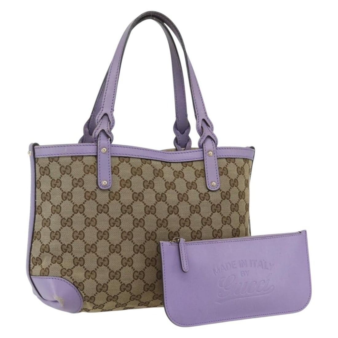 GUCCI GG Canvas Tote Bag Beige Gold 269878 with Pouch: GUCCI GG Canvas Tote Bag Beige Gold 269878 with Pouch This elegant GUCCI GG Canvas Tote Bag is a refined accessory that showcases a blend of luxury and practicality. Crafted in Italy, the bag features