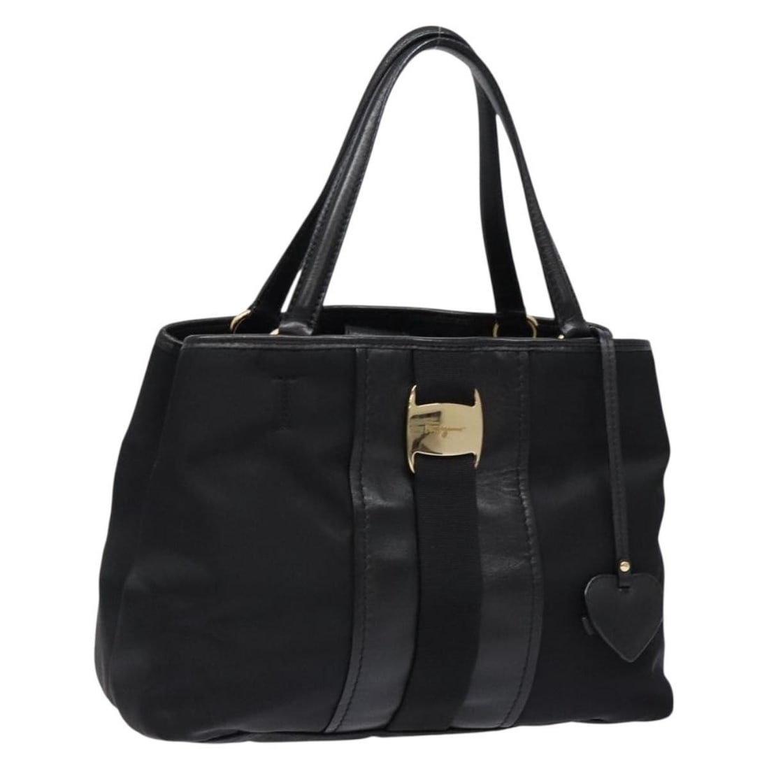 Salvatore Ferragamo Vala Tote Bag Black Gold Nylon Made in Italy: Salvatore Ferragamo Vala Tote Bag Black Gold Nylon Made in Italy This Salvatore Ferragamo Vala Tote Bag combines elegance and practicality, crafted from durable nylon in a striking black and gold colo