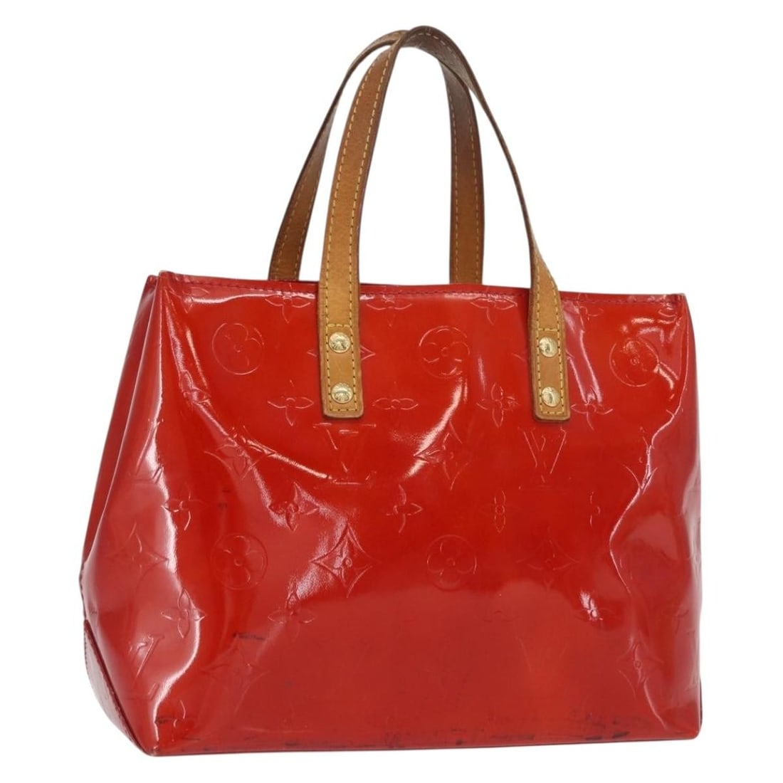 Louis Vuitton Reade PM Monogram Vernis Red Patent Leather Handbag M91088: Louis Vuitton Reade PM Monogram Vernis Red Patent Leather Handbag M91088 This Louis Vuitton Monogram Vernis Reade PM handbag features a striking red patent leather exterior with a compact and elegant