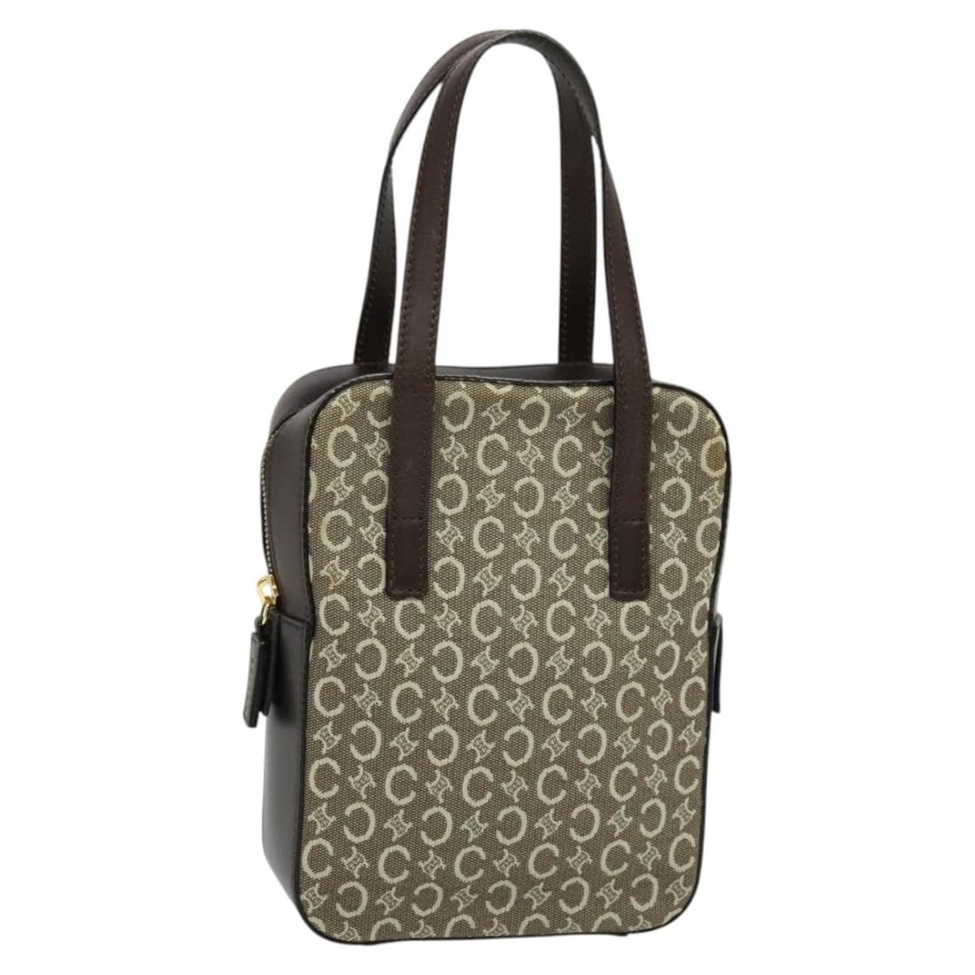 CELINE C Macadam Canvas Hand Bag Beige Gold Made in Italy: CELINE C Macadam Canvas Hand Bag Beige Gold Made in Italy This authentic CELINE C Macadam Canvas Hand Bag combines elegance with practicality, featuring a stylish beige and gold color scheme. Crafted