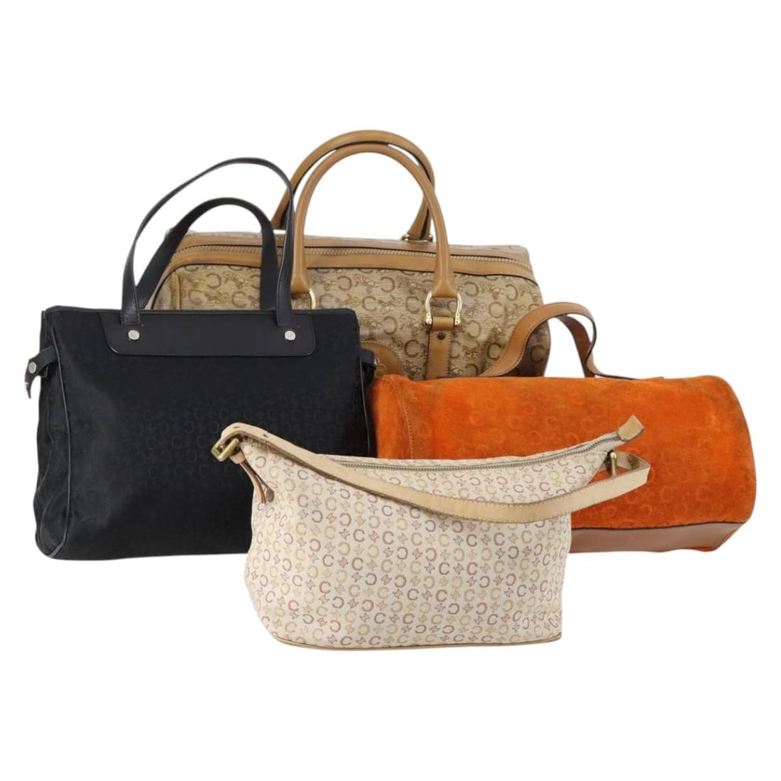 CELINE C Macadam Canvas Hand Bag Set Beige Nylon Authentic: CELINE C Macadam Canvas Hand Bag Set Beige Nylon Authentic This authentic CELINE C Macadam Canvas Bag is a stylish hand bag made in Italy, featuring a combination of nylon and C Macadam canvas in a ch