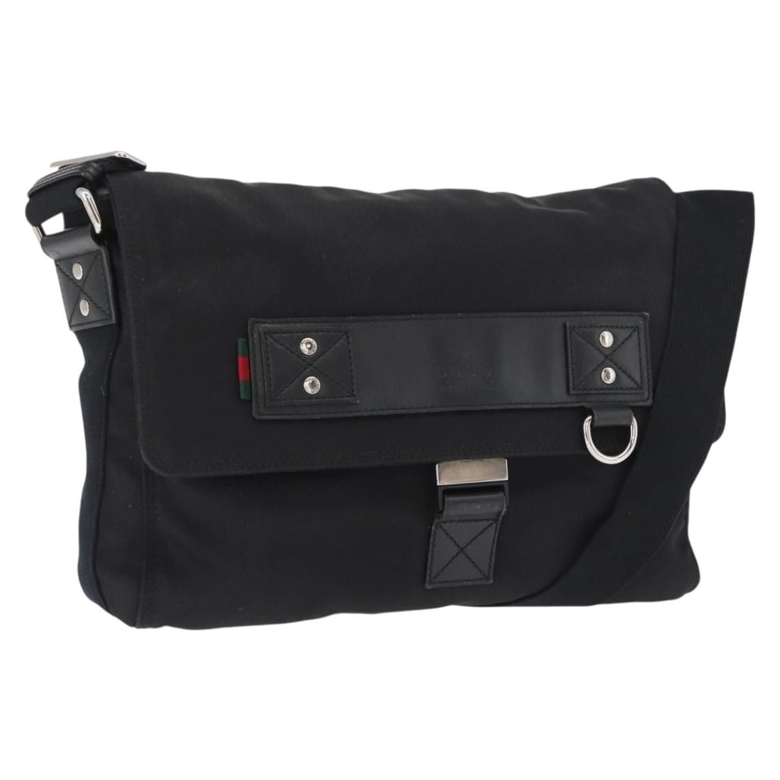 Gucci Sherry Web Canvas Black Silver 246067 Shoulder Bag Italy: Gucci Sherry Web Canvas Black Silver 246067 Shoulder Bag Italy This GUCCI Web Sherry Line shoulder bag features a black and silver canvas exterior with an adjustable strap. The bag is crafted in Italy