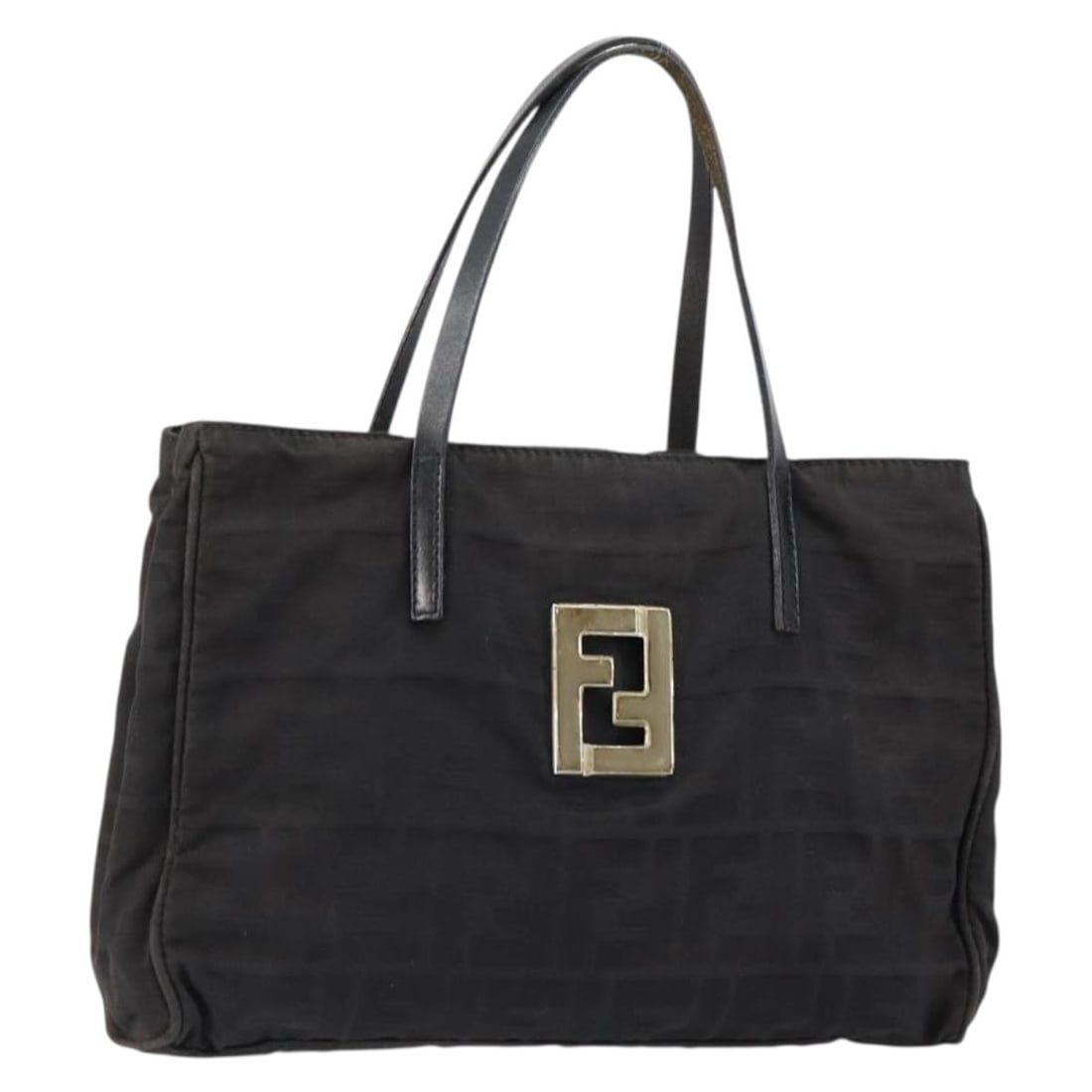 FENDI Black Zucca Canvas Hand Bag Italy Authentic: FENDI Black Zucca Canvas Hand Bag Italy Authentic Elevate your style with this authentic FENDI Zucca Canvas Hand Bag, crafted in Italy. The exterior features a sleek black canvas with the iconic Zucca
