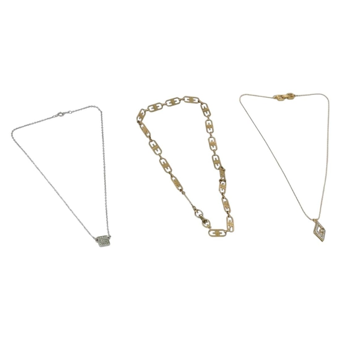 Set of 3 GIVENCHY Metal Necklaces in Gold and Silver Tones (1 of 11)