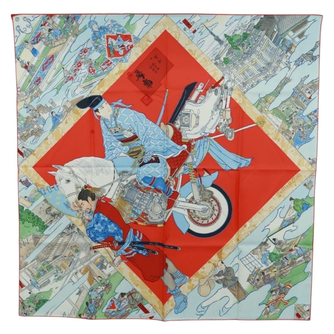 Hermes Les Artisans D'Hermes 90cm Silk Orange Scarf with Box (1 of 18)