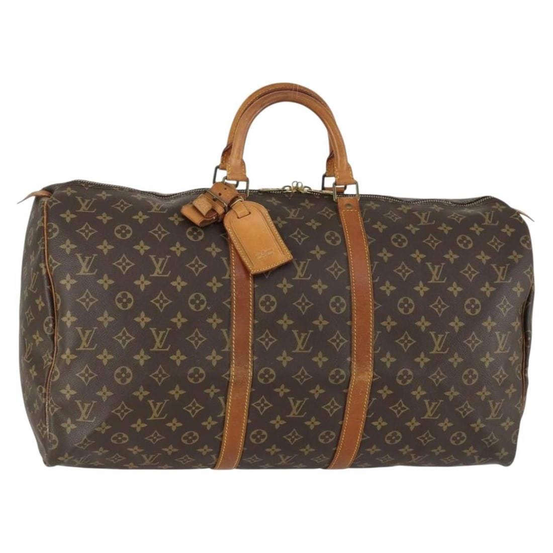 Louis Vuitton Keepall 55 Monogram Canvas Boston Bag M41424 France: Louis Vuitton Keepall 55 Monogram Canvas Boston Bag M41424 France This Louis Vuitton Monogram Keepall 55 Boston Bag, model M41424, is crafted from signature Monogram canvas and was made in France. The