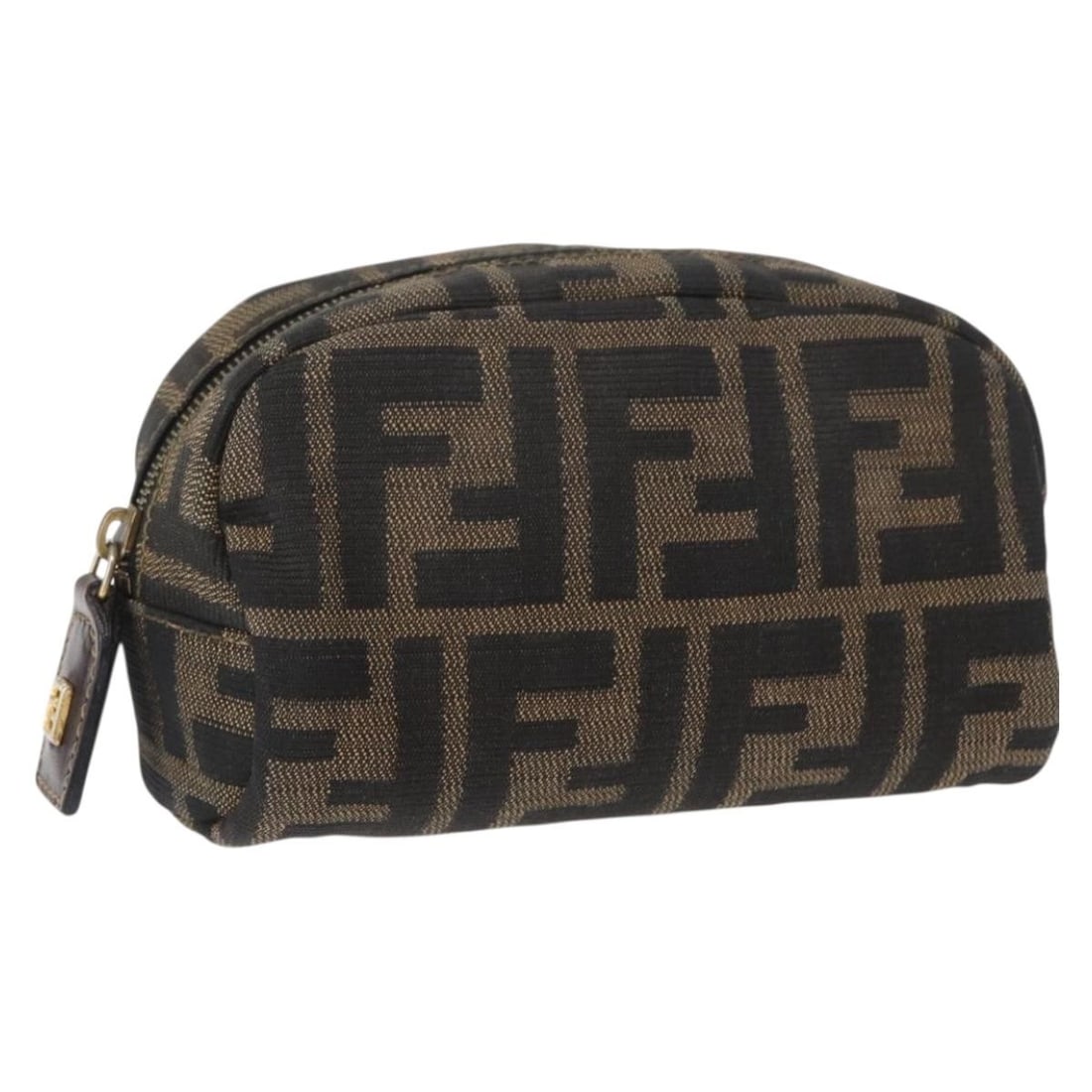 Fendi Black and Brown Zucca Canvas Pouch Bag: Fendi Black and Brown Zucca Canvas Pouch Bag This is a FENDI pouch crafted from signature Zucca canvas in black and brown. The pouch features a compact design and is made in Italy. The exterior shows