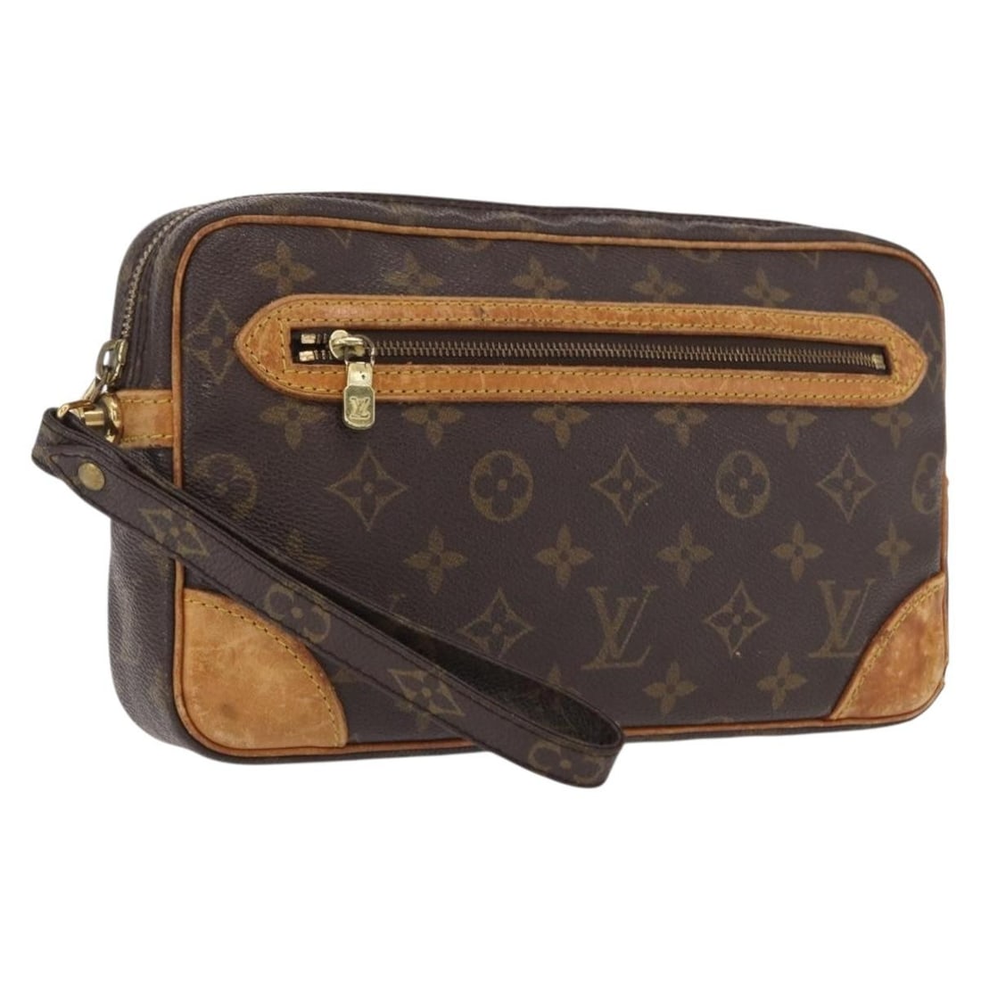Louis Vuitton Monogram Canvas Marly Dragonne GM Clutch Bag M51825: Louis Vuitton Monogram Canvas Marly Dragonne GM Clutch Bag M51825 This Louis Vuitton Marly Dragonne GM clutch bag features the iconic monogram canvas exterior with a monogram color scheme. Designed as