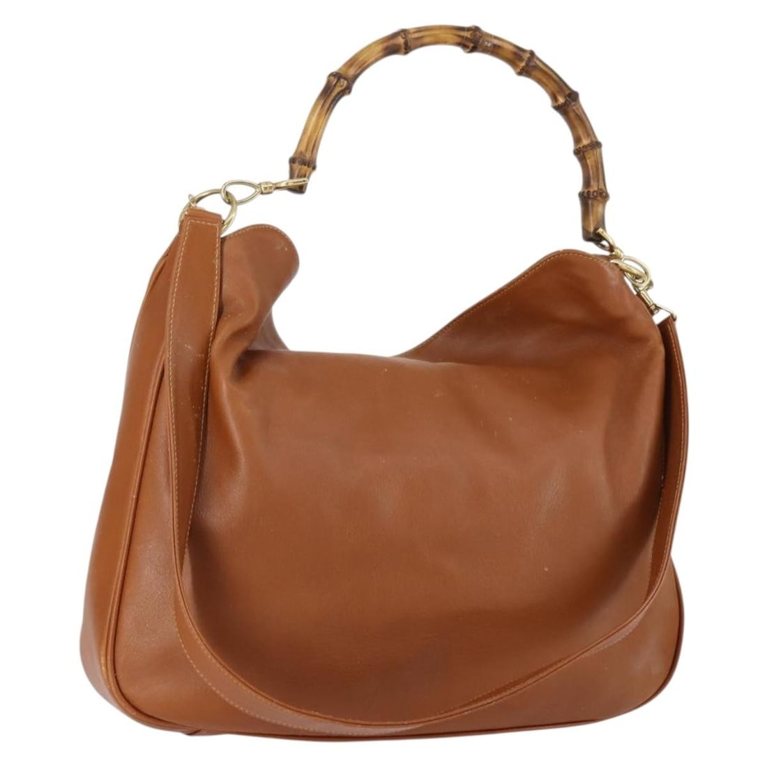 GUCCI 2-Way Bamboo Shoulder Bag Suede Brown Gold 001 2852 1577 0 Auth (1 of 18)
