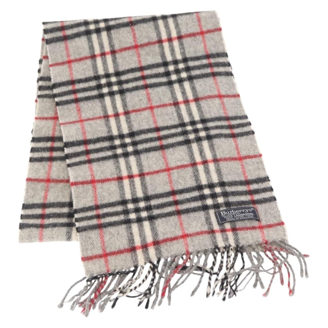 Gray Wool Scarf with Nova Check Pattern by Burberrys England (1 of 7)