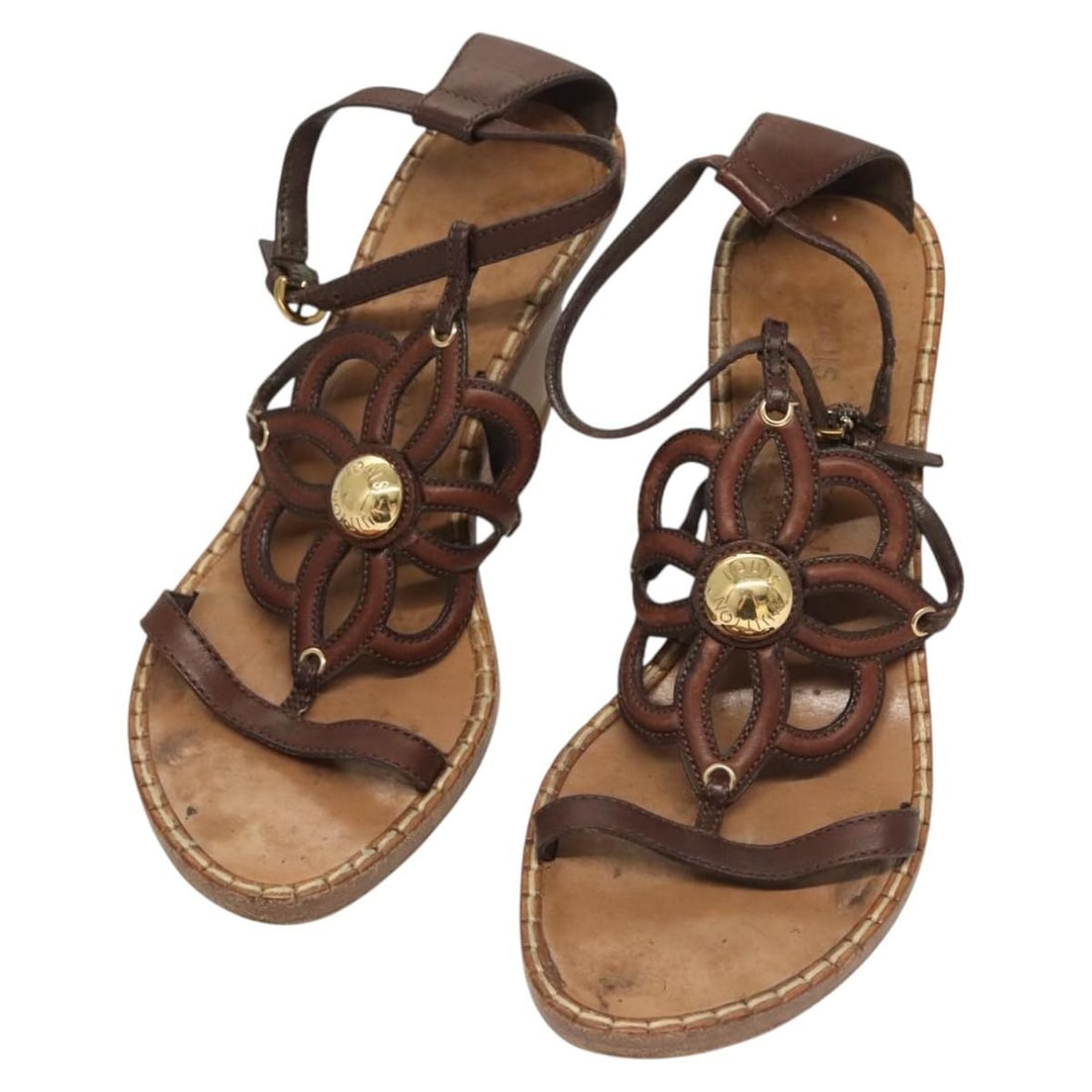 Louis Vuitton Brown Leather Pumps Authentic Heavily Used (1 of 18)