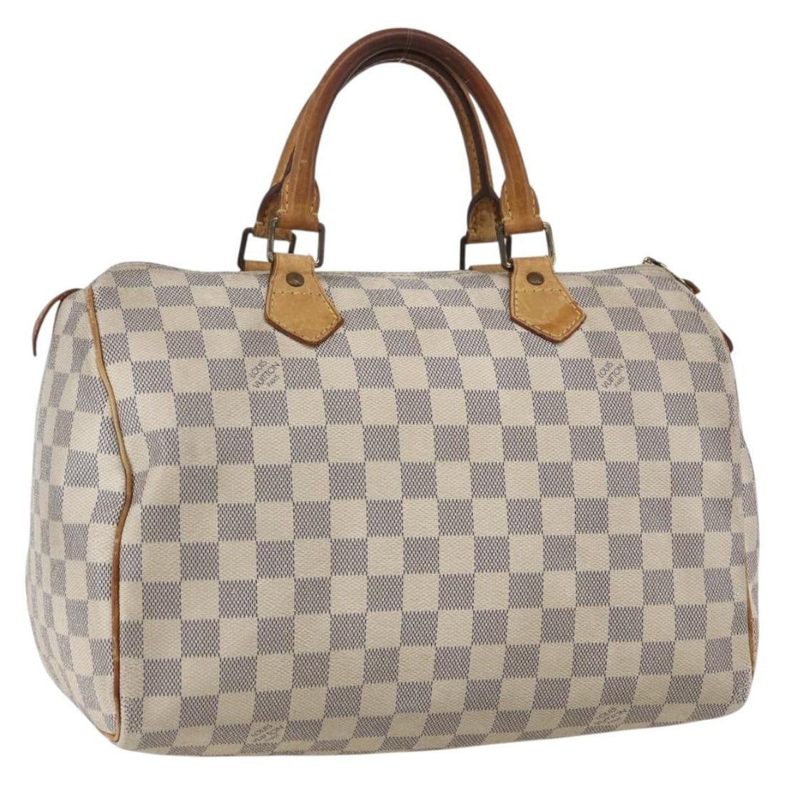 Louis Vuitton Speedy 30 Damier Azur Canvas Handbag N41533 France: Louis Vuitton Speedy 30 Damier Azur Canvas Handbag N41533 France This is a Louis Vuitton Damier Azur Speedy 30 handbag crafted from Damier Azur canvas. The bag features a top handle design and is made