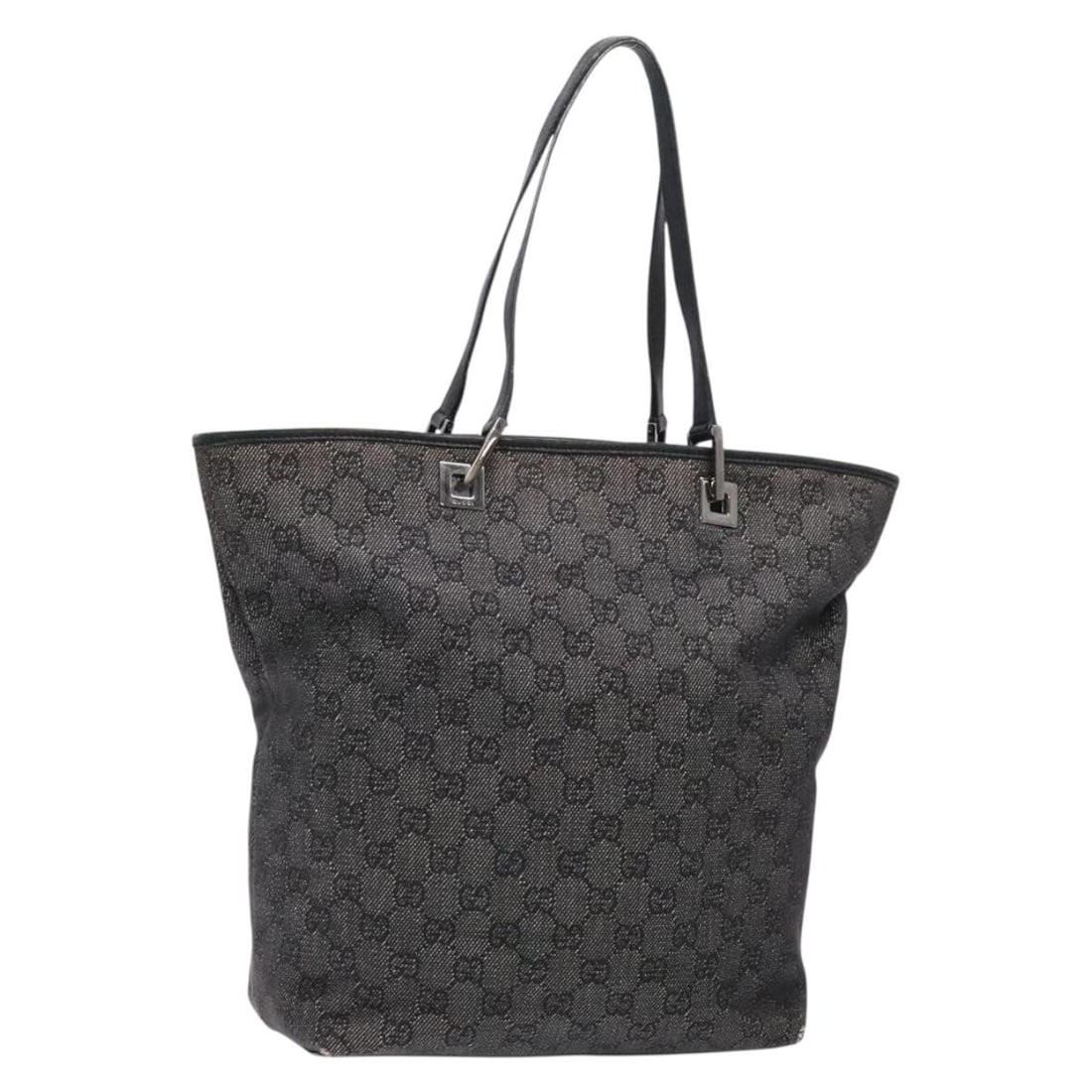 GUCCI GG Canvas Tote Bag Black Silver 31243 Made in Italy (1 of 18)