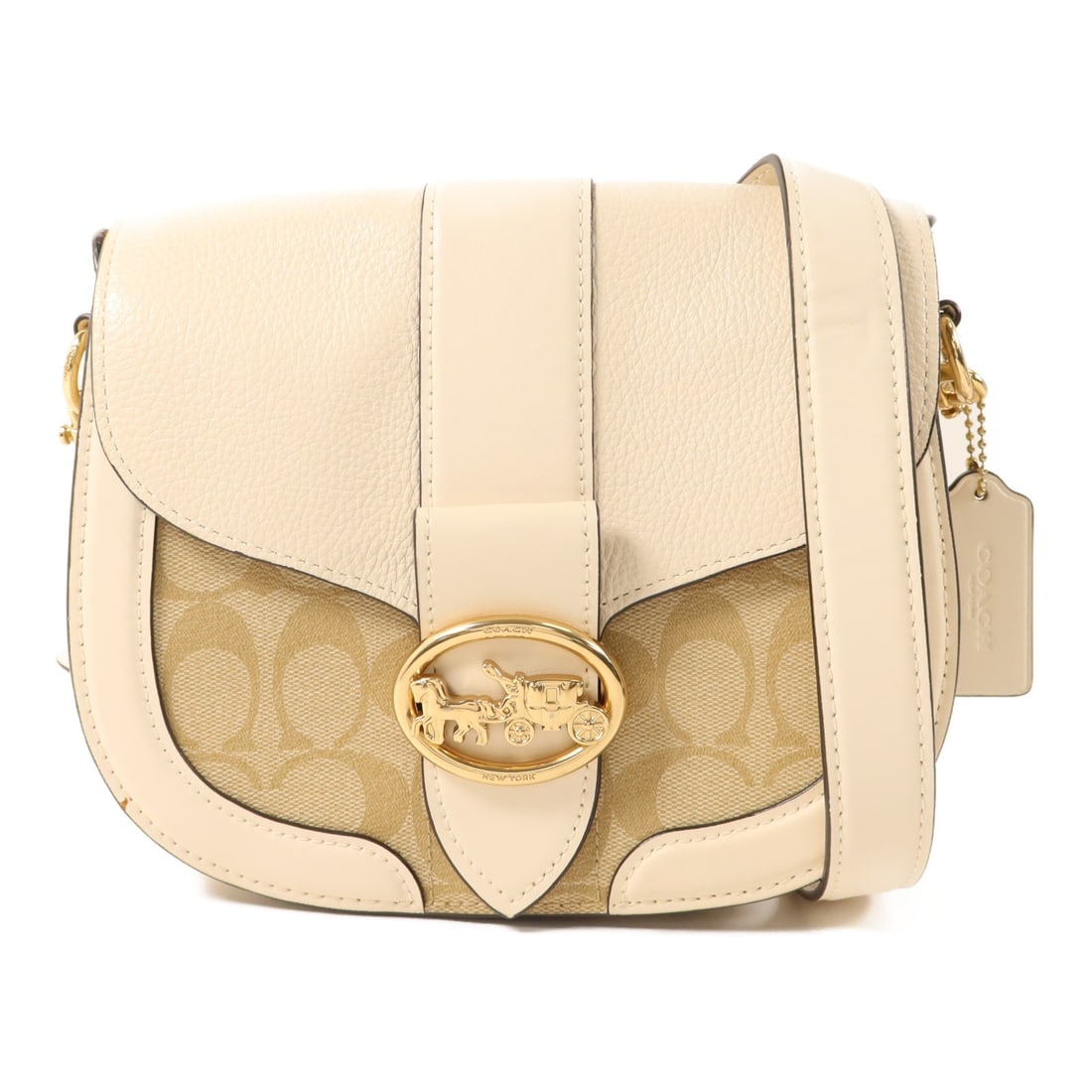 Coach Navy Calfskin Shoulder Bag with Gold Hardware: Coach Navy Calfskin Shoulder Bag with Gold Hardware This COACH shoulder bag is crafted from premium calfskin leather and features a navy exterior. Designed for everyday use, it offers a classic silhou