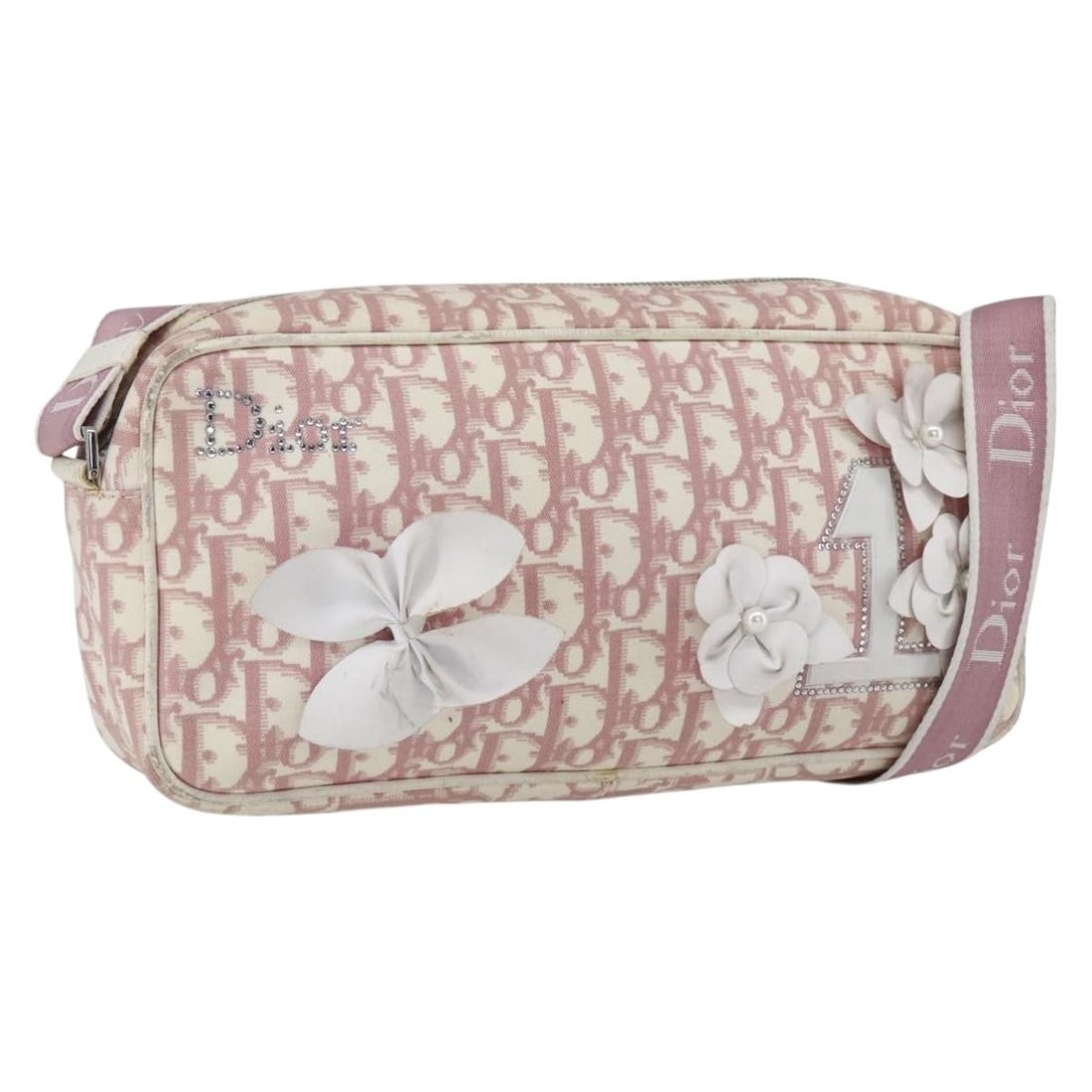 Christian Dior Pink Silver Trotter Canvas Shoulder Bag Made in Italy (1 of 18)