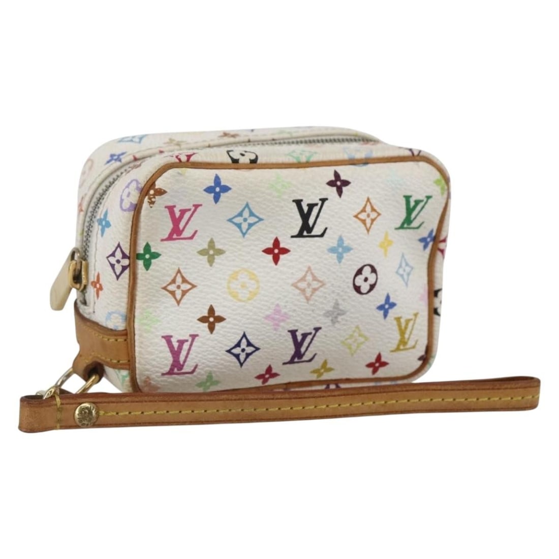 LOUIS VUITTON Monogram Multicolor Trousse Wapity Pouch White M58034 Authentic: LOUIS VUITTON Monogram Multicolor Trousse Wapity Pouch White M58034 Authentic This authentic LOUIS VUITTON Monogram Multicolor Trousse Wapity Pouch is a chic accessory, crafted from durable Monogram M