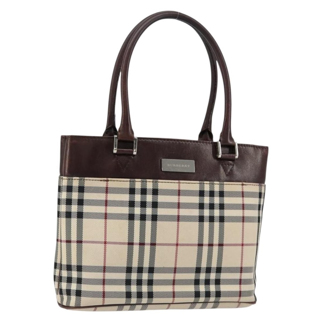 BURBERRY Nova Check Beige Gold Canvas Hand Bag Authentic: BURBERRY Nova Check Beige Gold Canvas Hand Bag Authentic This Burberry Nova Check Hand Bag combines classic style with practical functionality. Crafted from durable canvas in a chic beige and gold col