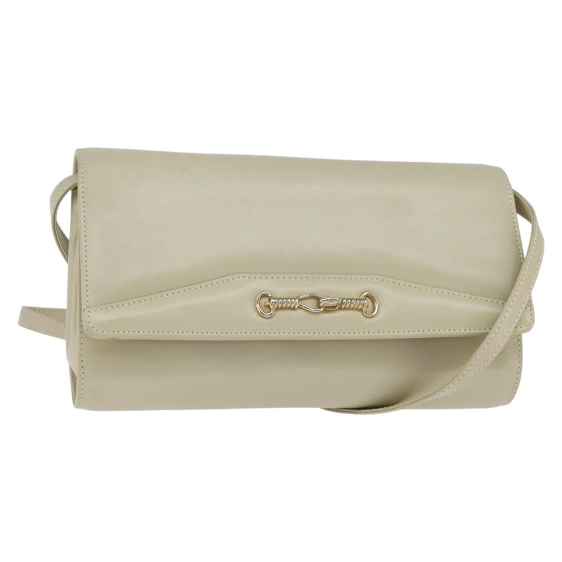 CELINE Beige Gold Leather Shoulder Bag Auth Italy 147891 (1 of 18)