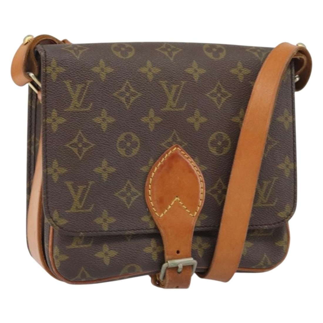 Louis Vuitton Monogram Canvas Cartouchiere MM Shoulder Bag M51253: Louis Vuitton Monogram Canvas Cartouchiere MM Shoulder Bag M51253 This vintage Louis Vuitton Monogram Cartouchiere MM shoulder bag features the iconic monogram canvas exterior with signs of heavy use