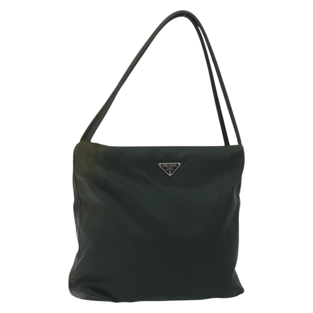 PRADA Green Silver Nylon Tote Bag Made in Italy: PRADA Green Silver Nylon Tote Bag Made in Italy This PRADA Tote Bag combines a stylish design with practical functionality, crafted from durable nylon in a striking green and silver color scheme. The