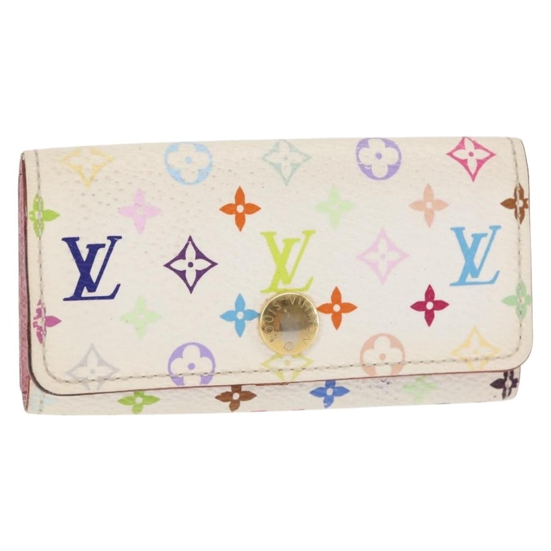 LOUIS VUITTON Monogram Multicolor Key Case M93731 White Auth: LOUIS VUITTON Monogram Multicolor Key Case M93731 White Auth This authentic LOUIS VUITTON Monogram Multicolor Multicles 4 Key Case is a stylish and functional accessory crafted from durable Monogram M