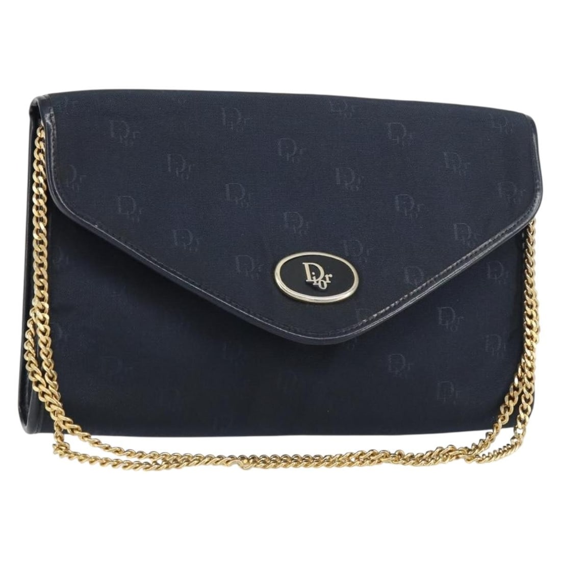 Christian Dior Navy Gold Canvas Chain Shoulder Bag Auth ti3507: Christian Dior Navy Gold Canvas Chain Shoulder Bag Auth ti3507 This Christian Dior Shoulder Bag is a stylish and functional accessory crafted from high-quality canvas in a rich navy and gold color sch