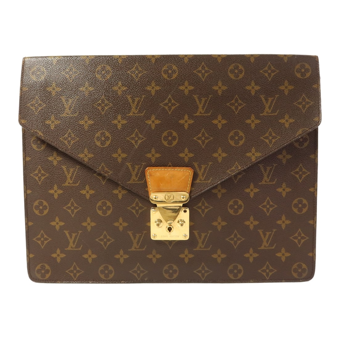 LOUIS VUITTON Porte Document Briefcase Monogram Brown GHW M53335: LOUIS VUITTON Porte Document Briefcase Monogram Brown GHW M53335 This LOUIS VUITTON Porte Document Briefcase is a sophisticated accessory for the modern professional. Crafted from durable PVC coated c