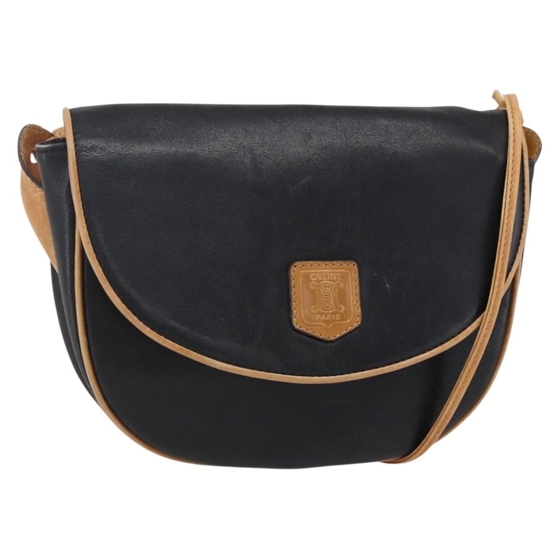 CELINE Black Leather Shoulder Bag Gold Hardware Made in Italy (1 of 18)