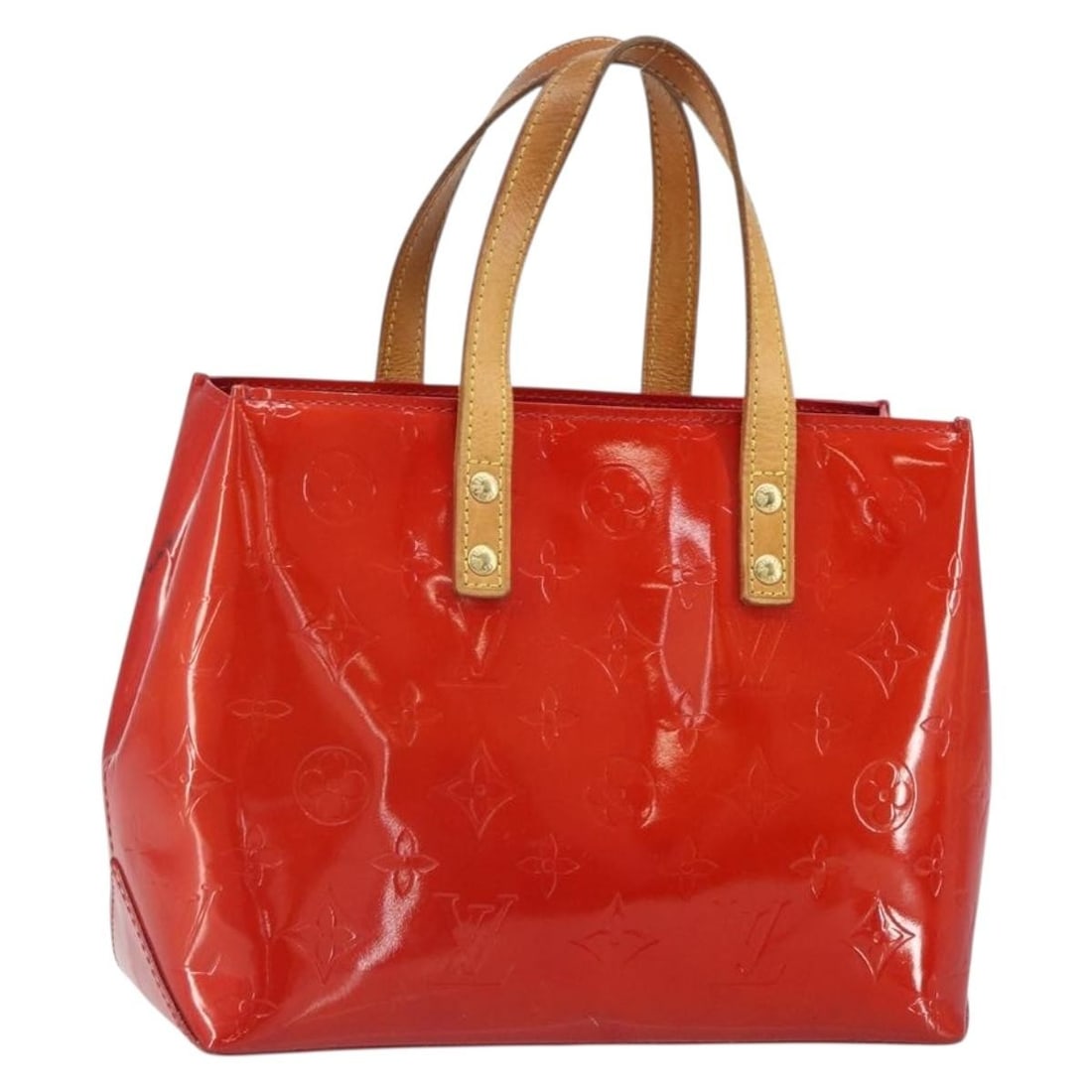 Louis Vuitton Reade PM Monogram Vernis Patent Leather Red Handbag M91088 (1 of 18)