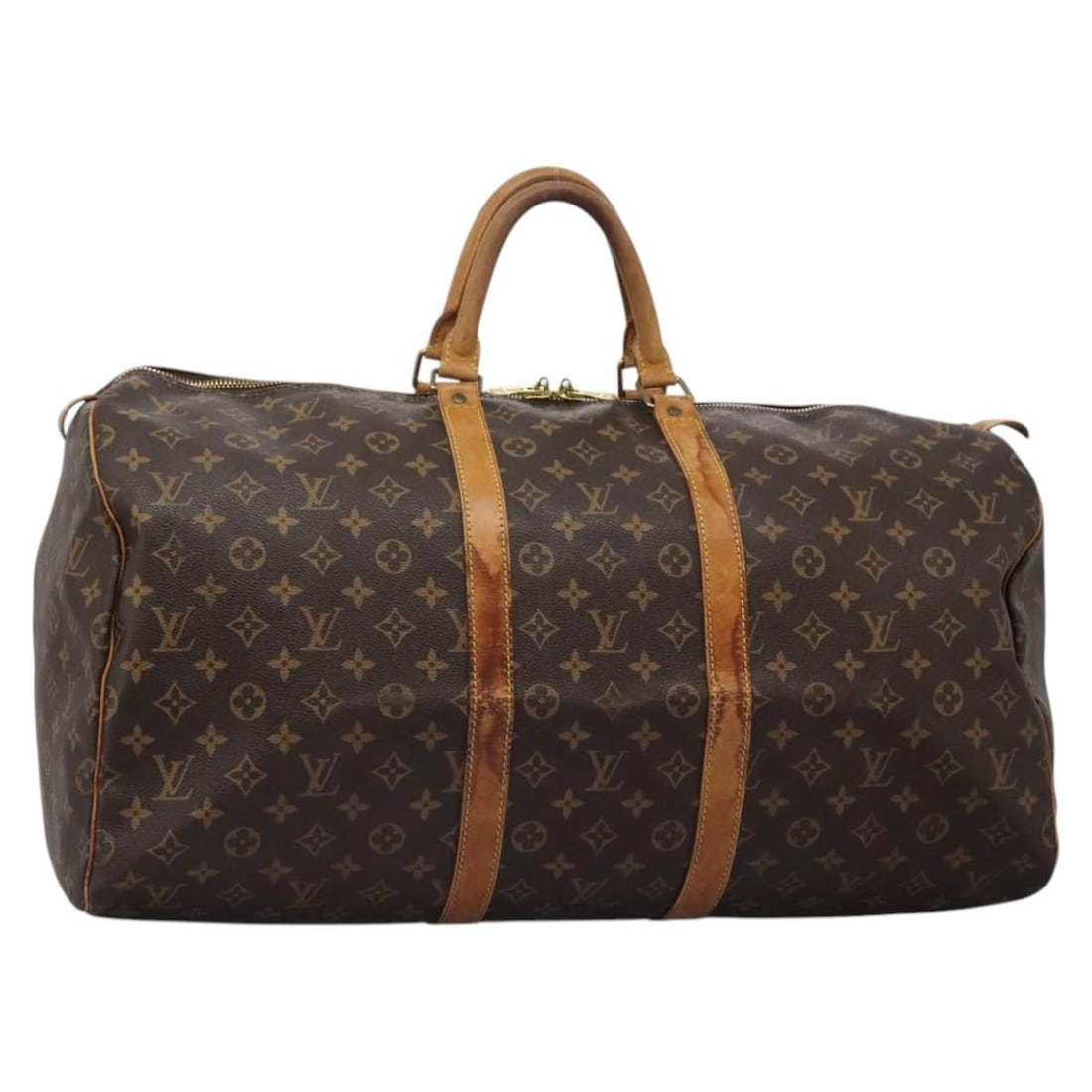 LOUIS VUITTON Monogram Keepall 55 Boston Bag M41424 Made in France: LOUIS VUITTON Monogram Keepall 55 Boston Bag M41424 Made in France Introducing the Louis Vuitton Monogram Keepall 55 Boston Bag, a timeless and iconic piece crafted in France. Made from durable Monogr