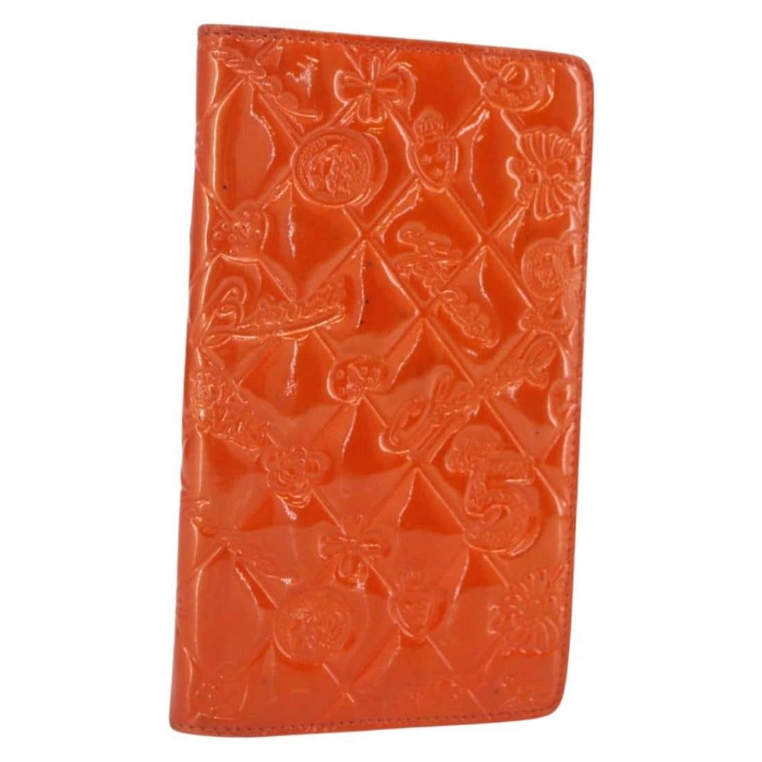 CHANEL Enamel Long Wallet Orange CC Auth Italy: CHANEL Enamel Long Wallet Orange CC Auth Italy This CHANEL Icon line Long Wallet showcases a vibrant orange enamel exterior that exudes elegance and style. Crafted in Italy, this long wallet features